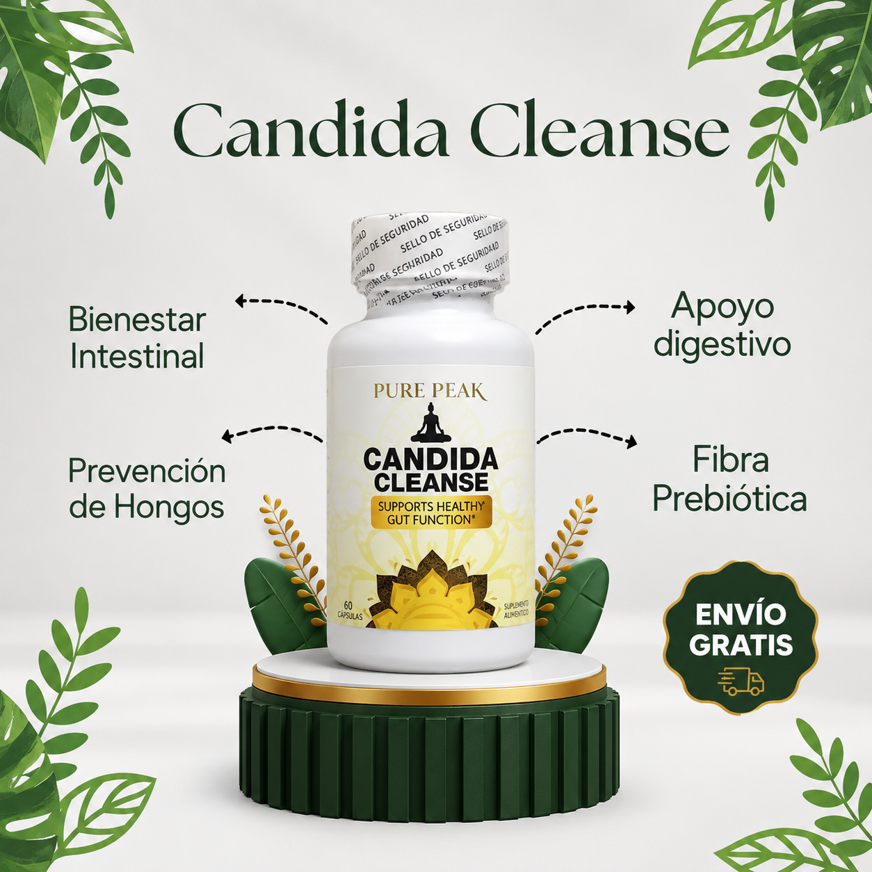 Candida Cleanse Premium | Bienestar Intestinal | 60 Cápsulas